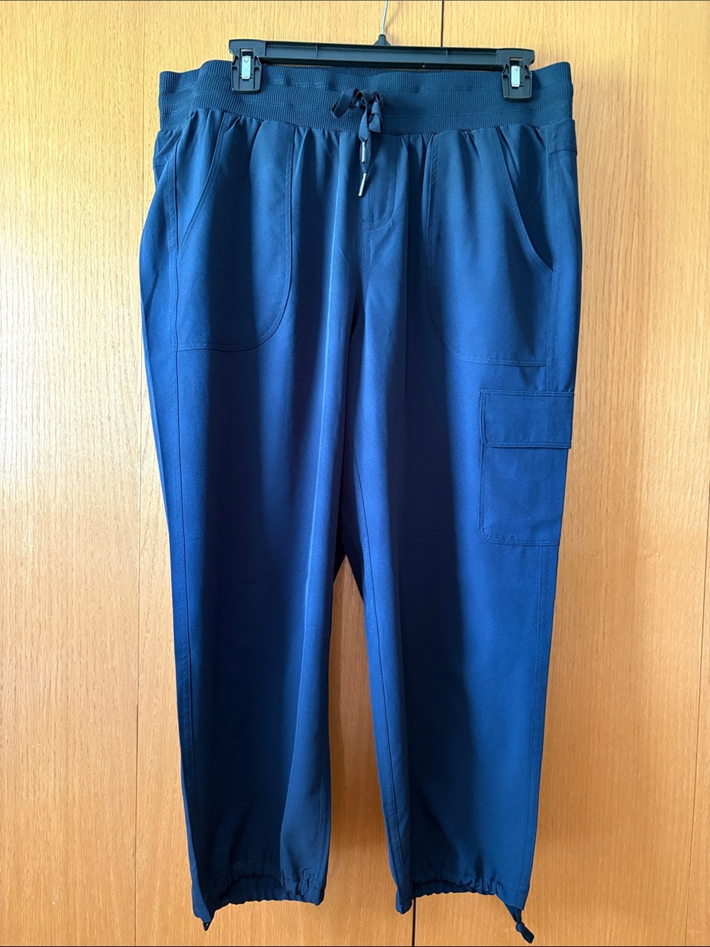 RBX Navy Drawstring Cargo Capris with Elastic Ankles
